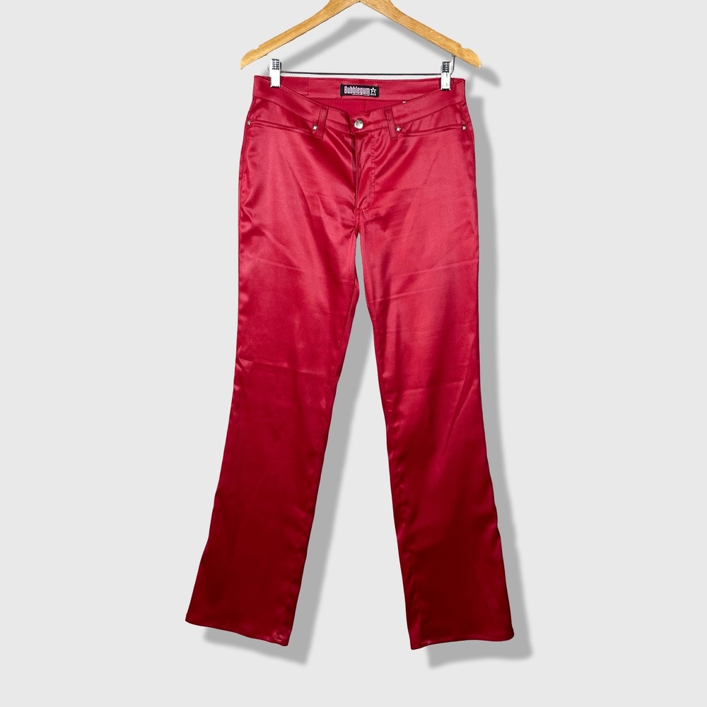 Bubblegum Pants Women 11/12 Red Y2K McBling Cyber Glam Snakeskin Chic